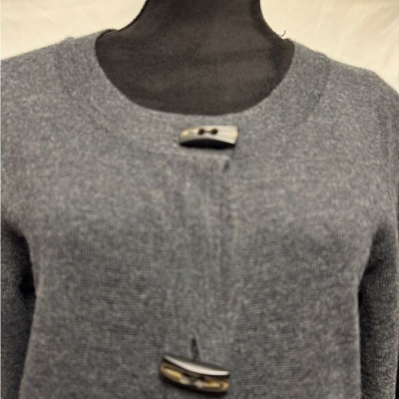 Ellen Tracy Wool Blend Sweater Duster Grey - Picture 4 of 9